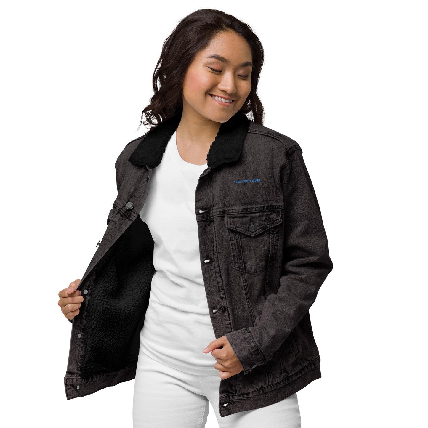 D20 Epic Level Logo Unisex denim sherpa jacket