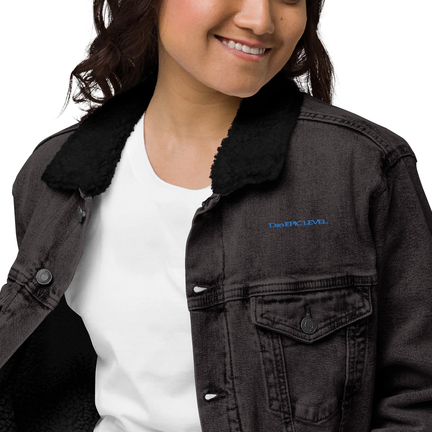 D20 Epic Level Logo Unisex denim sherpa jacket