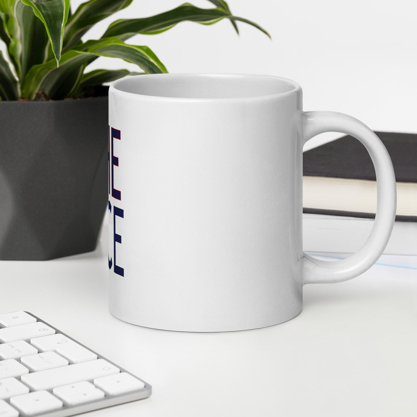 Role the Dice White glossy mug
